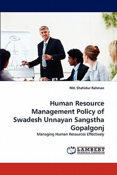 portada human resource management policy of swadesh unnayan sangstha gopalgonj (en Inglés)