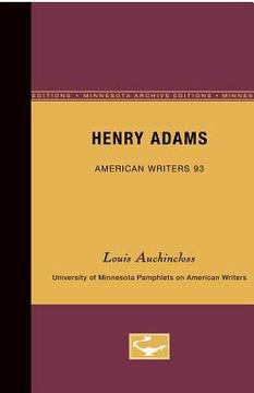 portada henry adams - american writers 93: university of minnesota pamphlets on american writers