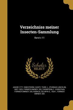 portada Verzeichniss meiner Insecten-Sammlung; Band c 11 (en Alemán)