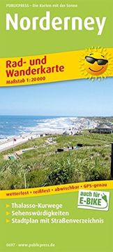 portada Norderney: Rad- und Wanderkarte, Freizeitkarte mit Thalasso-Kurwegen, Sehenswürdigkeiten, Stadtplan und Straßenverzeichnis, Wetterfest, Reißfest,. 1: 20 000 (Rad- und Wanderkarte / Ruwk) (in German)