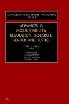 portada advances in accountability: regulation, research, gender and justice (en Inglés)
