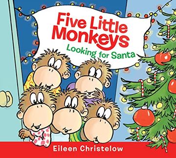 portada Five Little Monkeys Looking for Santa Board Book (en Inglés)