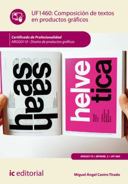 portada Composición de Textos en Productos Gráficos. Uf1460 - Diseño de Productos Gráficos (in Spanish)