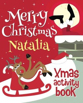 portada Merry Christmas Natalia - Xmas Activity Book: (Personalized Children's Activity Book)