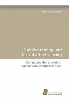 portada opinion mining and lexical affect sensing (en Inglés)