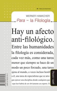portada Para la Filologia hay un Afecto Anti-Filologico / 95 Tesis Sobre la Filologia (in Spanish)