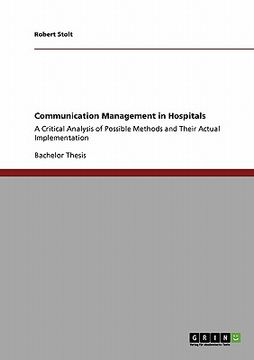 portada communication management in hospitals (en Inglés)