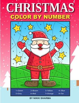 portada Christmas Color By Number: Coloring Book for Kids Ages 4-8