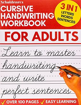 portada Cursive Handwriting Workbook for Adults: Learn Cursive Writing for Adults (Adult Cursive Handwriting Workbook) 