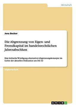 portada Die Abgrenzung von Eigen- und Fremdkapital im handelsrechtlichen Jahresabschluss (German Edition)