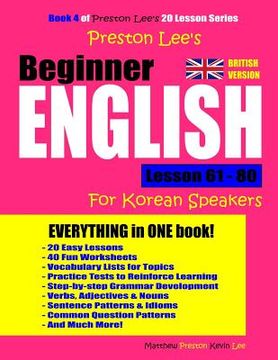 portada Preston Lee's Beginner English Lesson 61 - 80 For Korean Speakers (British Version) (en Inglés)