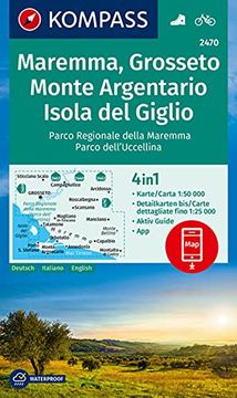 portada Kompass Wanderkarte 2470 Maremma, Grosseto, Monte Argentario, Isola del Giglio 1: 50. 000 (en Italiano)