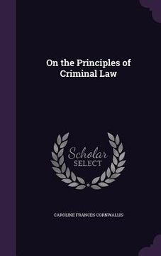 portada On the Principles of Criminal Law (en Inglés)