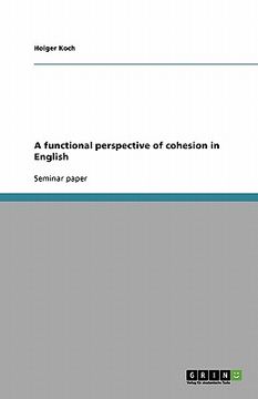 portada a functional perspective of cohesion in english (en Inglés)