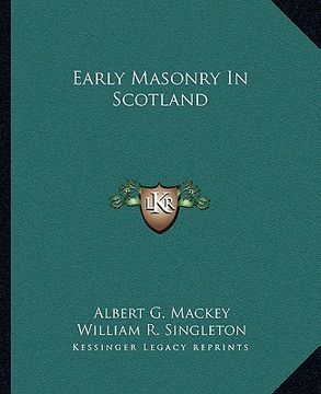 portada early masonry in scotland (en Inglés)