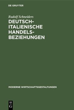 portada Deutsch-Italienische Handelsbeziehungen (German Edition) [Hardcover ] (en Alemán)