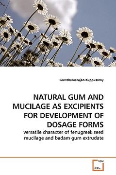 portada natural gum and mucilage as excipients for development of dosage forms (en Inglés)