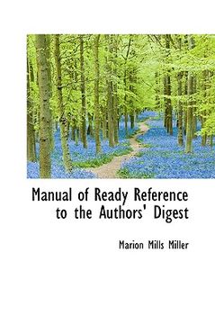 portada manual of ready reference to the authors' digest