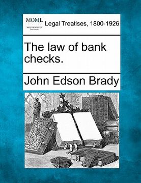 portada the law of bank checks. (in English)