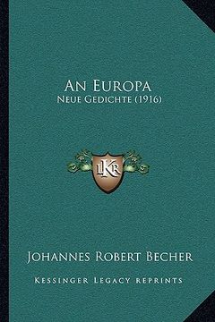 portada an europa: neue gedichte (1916) (en Inglés)