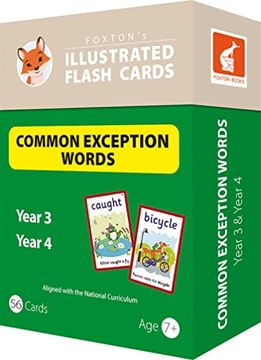 portada Common Exception Words Flash Cards: Year 3 and Year 4 Words - Perfect for Home Learning - With 106 Colourful Illustrations (Foxton's Illustrated Flash Cards) (en Inglés)