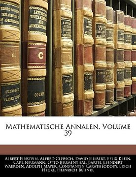 portada mathematische annalen, volume 39