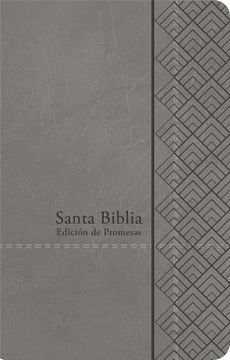 portada Santa Biblia de Promesas RVR-1960, Tamaño Manual / Letra Grande, Piel especial con índice, Gris (in Spanish)