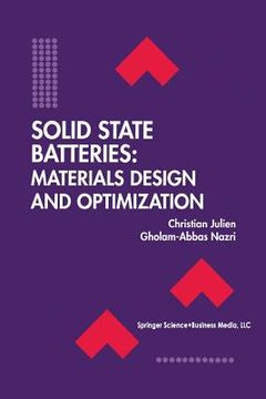 portada Solid State Batteries: Materials Design and Optimization (en Inglés)