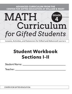portada Math Curriculum for Gifted Students: Lessons, Activities, and Extensions for Gifted and Advanced Learners, Student Workbooks, Sections I-II (Set of 5) (in English)