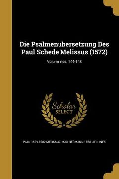 portada Die Psalmenübersetzung Des Paul Schede Melissus (1572); Volume nos. 144-148 (in English)