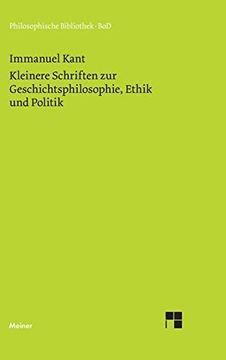 portada Kleinere Schriften zur Geschichtsphilosophie, Ethik und Politik (in German)