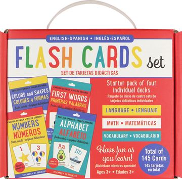 portada Bilingual Flash Cards - Alphabet, Colors & Shapes, First Words, and Numbers (English/Spanish) (Set of 4) (en Inglés)