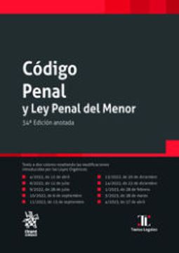 portada Código Penal y ley Penal del Menor 34ª Edición Anotada (in Spanish)
