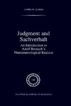 portada judgment and sachverhalt: an introduction to adolf reinach's phenomenological realism (en Inglés)