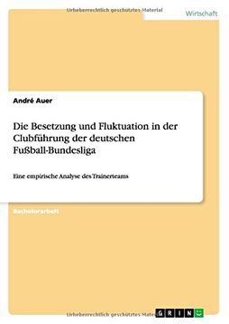 portada Die Besetzung und Fluktuation in der Clubführung der deutschen Fußball-Bundesliga