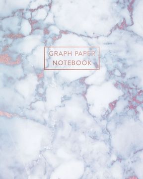portada Graph Paper Notebook: Radiant Moonstone, White Grey Marble - 8 x 10 - 5 x 5 Squares per inch - 100 Quad Ruled Pages - Cute Graph Paper Compo