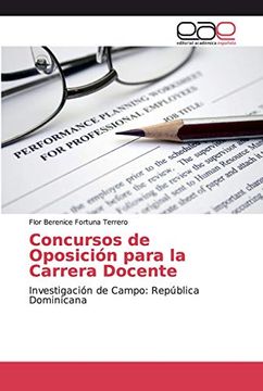 portada Concursos de Oposición Para la Carrera Docente: Investigación de Campo: República Dominicana