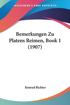 portada Bemerkungen Zu Platens Reimen, Book 1 (1907) (in German)