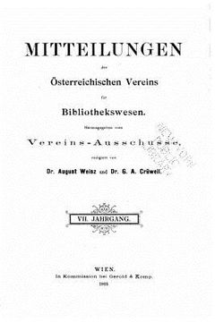 portada Mitteilungen des Österreichischen vereins für Bibliothekswesen (en Alemán)