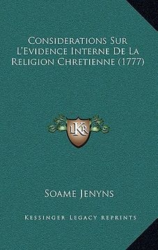 portada considerations sur l'evidence interne de la religion chretienne (1777) (in English)