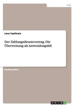 portada Der Zahlungsdienstevertrag. Die Überweisung als Anwendungsfall (German Edition)