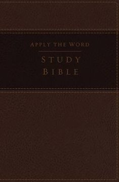 portada NKJV, Apply the Word Study Bible, Large Print, Imitation Leather, Brown, Indexed, Red Letter Edition: Live in His Steps (Bible Nkjv Indexed)
