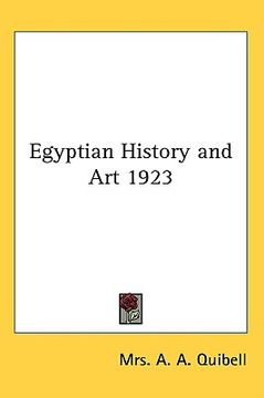 portada egyptian history and art 1923 (en Inglés)