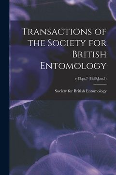 portada Transactions of the Society for British Entomology; v.13: pt.7 (1959: Jan.1)