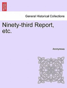 portada ninety-third report, etc. (en Inglés)