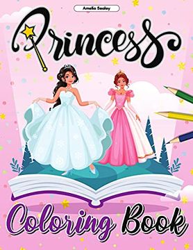 portada Princess Coloring Book: Pretty Princess Coloring Book, Enchanting Coloring Pages for Relaxation and Stress Relief 