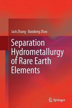 portada Separation Hydrometallurgy Of Rare Earth Elements
