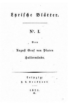 portada Lyrische Blätter - N1 (en Alemán)