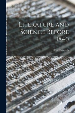 portada Literature and Science Before 1840 (en Inglés)