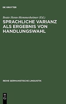 portada Sprachliche Varianz als Ergebnis von Handlungswahl (en Alemán)
